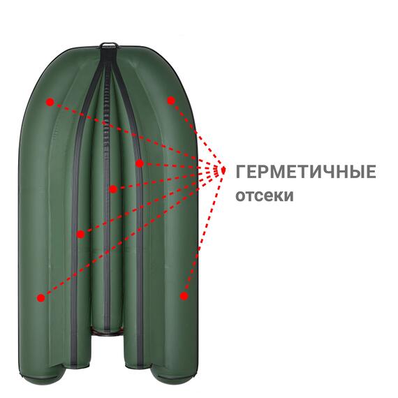 Лодка Фрегат 330 Fm Light (ФМ Лайт) Зеленый, фото , изображение 3