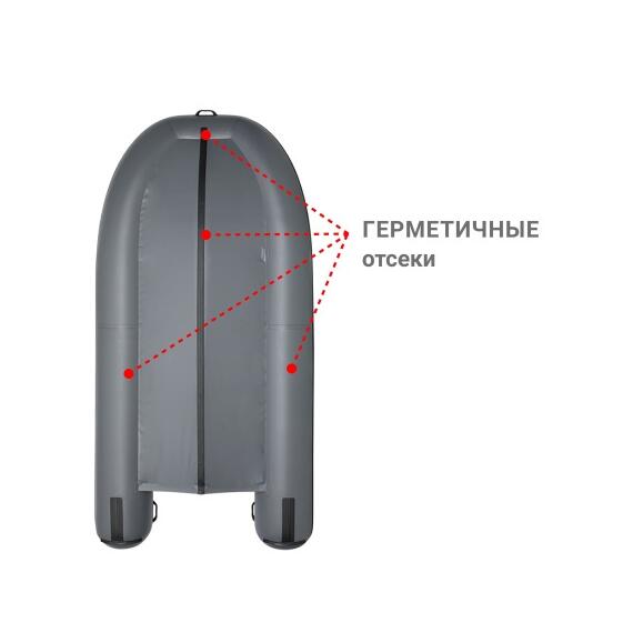 Надувная лодка Фрегат 390 С Серый, фото , изображение 3