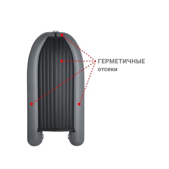 Надувная лодка Фрегат 390 Air (НДНД) Серый, фото , изображение 3