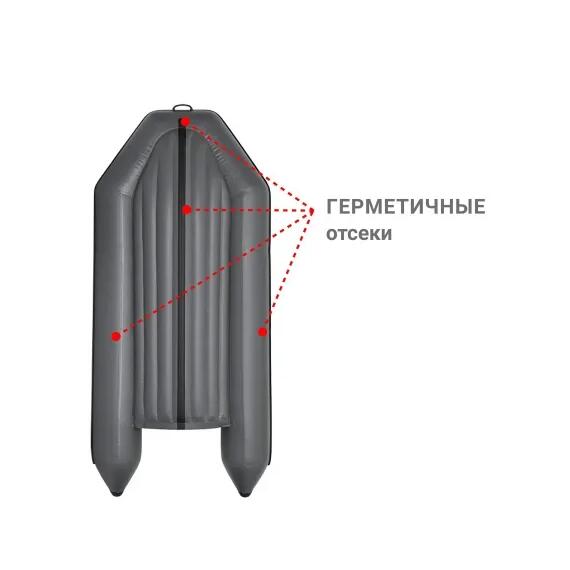 Надувная лодка Фрегат 320 Е НДНД серый, фото , изображение 3