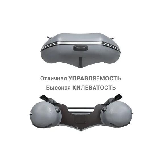Надувная лодка Фрегат 390 F (Ф), с фальшбортом Серый, фото , изображение 4
