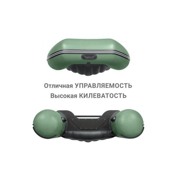 Надувная лодка Фрегат 370 Air (НДНД) Зеленый, фото , изображение 4