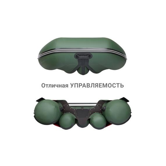 Надувная лодка Фрегат 350 Fm Light (ФМ Лайт) Зеленый, фото , изображение 4