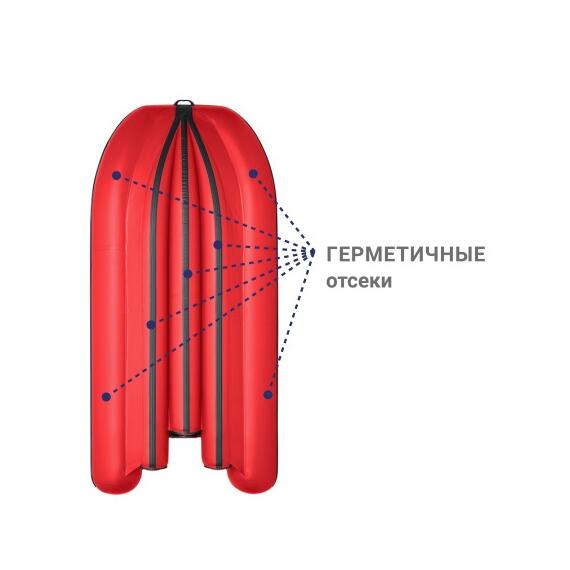 Надувная лодка Фрегат 350 Fm (ФМ) Красный, фото , изображение 3