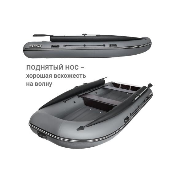 Надувная лодка Фрегат 390 FM Jet/L/S (ФМ Джет/Л/С) Серый, фото , изображение 5