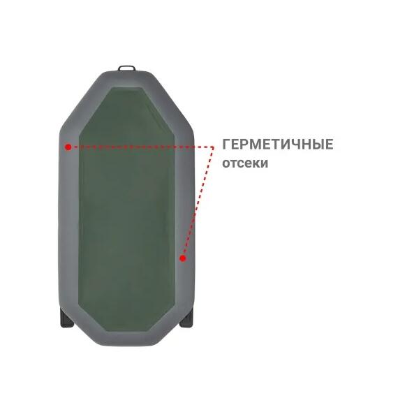Надувная лодка Фрегат М-2 Оптима (260 см) Серый, фото , изображение 3