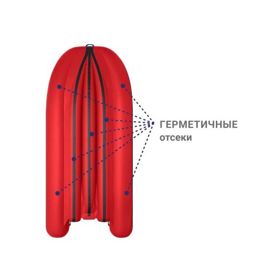 Надувная лодка Фрегат 390 FM Jet/L/S (ФМ Джет/Л/С) Красный, фото , изображение 3