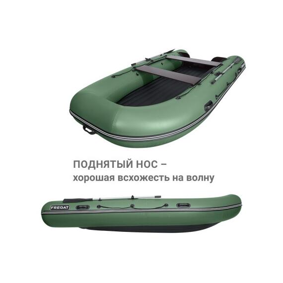Надувная лодка Фрегат 390 Air (НДНД) Зеленый, фото , изображение 5