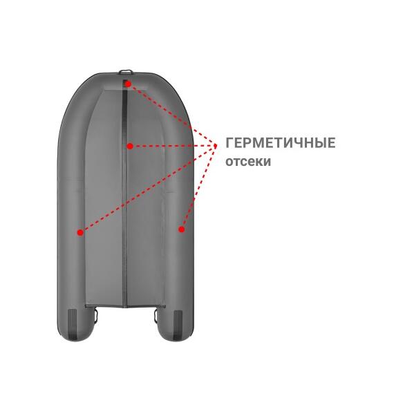 Надувная лодка Фрегат 330 С Серый, фото , изображение 3