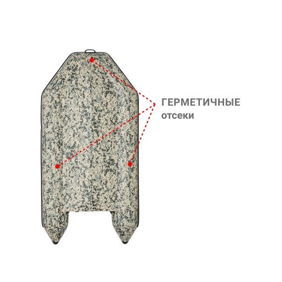 Надувная лодка Фрегат 300 ЕК с килем Камуфляж, фото , изображение 3