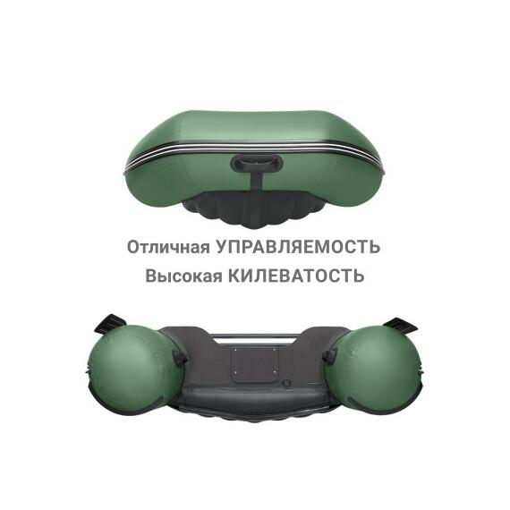 Надувная лодка Фрегат 330 Air (НДНД) Зеленый, фото , изображение 4