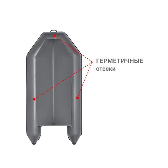 Надувная лодка Фрегат 280 ЕК с килем Серый, фото , изображение 3