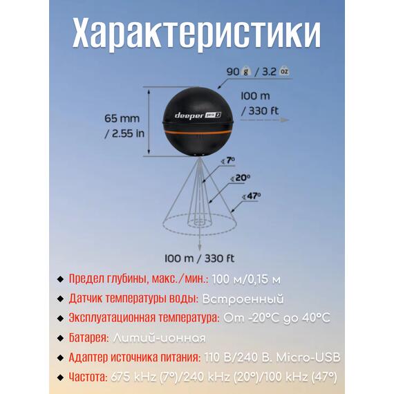Эхолот Deeper Smart Sonar PRO+ 2, фото , изображение 3