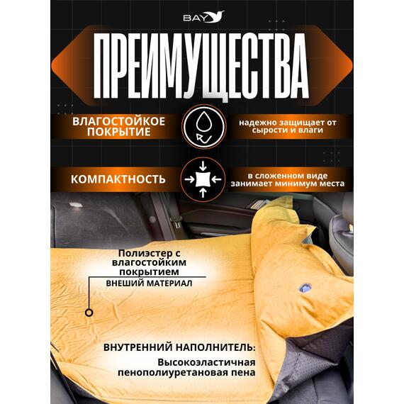 Самонадувающийся коврик Bay NatureTrips Air 5 (авто) 180x130x5 см, фото , изображение 4