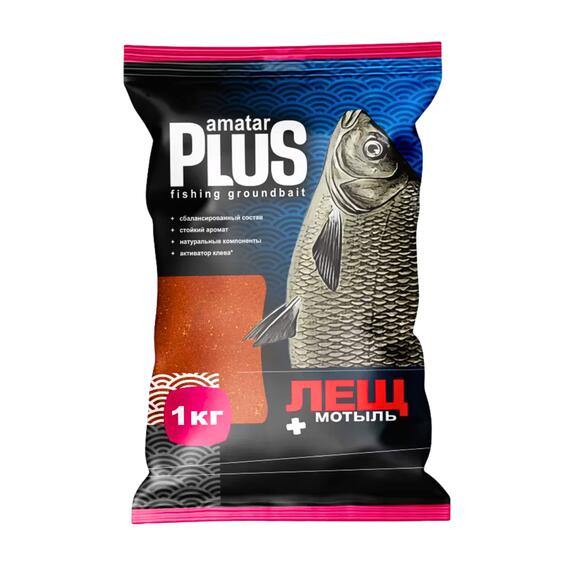 Прикормка VABIK Amatar PLUS Лещ Мотыль 1кг, Вкус: Мотыль, Вид рыбы: Лещ, фото , изображение 5