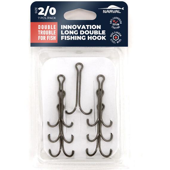 Двойные крючки Narval Fishing Long Double Trouble, Teflon Coating #2/0, фото , изображение 2