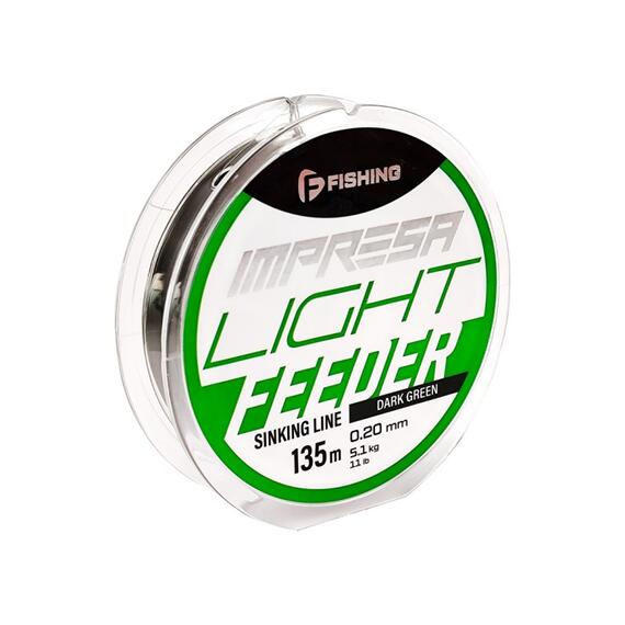 Леска F-FISHING Impresa Light Feeder Dark Green 135м 0,20мм 5,1кг 11lb, Цвет: Dark Green, Размотка: 135 м, фото 
