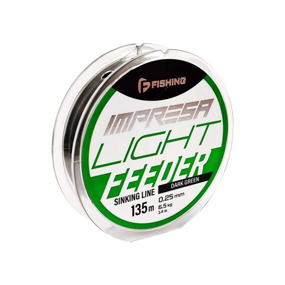 Леска F-FISHING Impresa Light Feeder Dark Green 135м 0,25мм 6,5кг 14lb, фото 