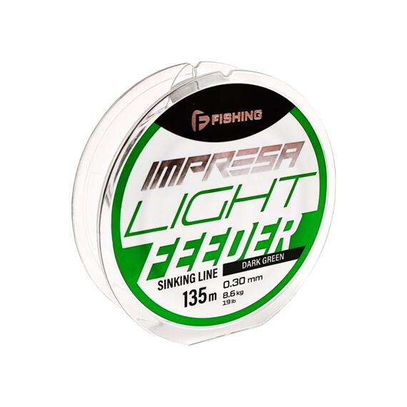 Леска F-FISHING Impresa Light Feeder Dark Green 135м 0,30мм 8,6кг 19lb, фото 