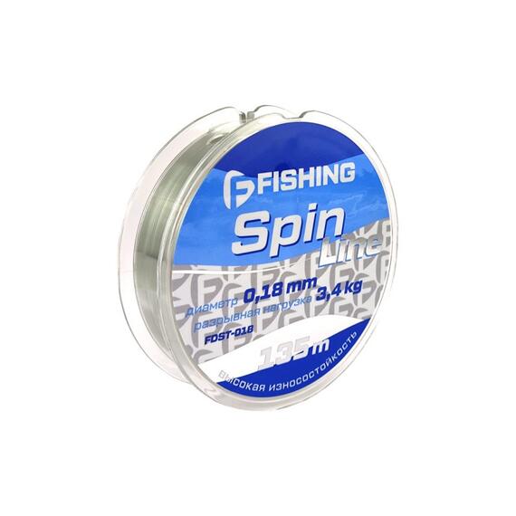 Леска F-FISHING Spin Line 135м 0,18мм 3,4кг/7,5lb, Размотка: 135 м, фото 