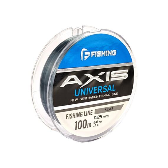 Леска F-FISHING Axis Universal Line Silver 100м 0,25мм 6,8кг 15lb, фото 