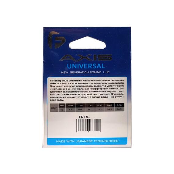 Леска F-FISHING Axis Universal Line Silver 100м 0,35мм 11,1кг 24lb, фото , изображение 2