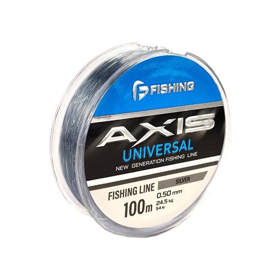 Леска F-FISHING Axis Universal Line Silver 100м 0,50мм 24,5кг 54lb, фото 