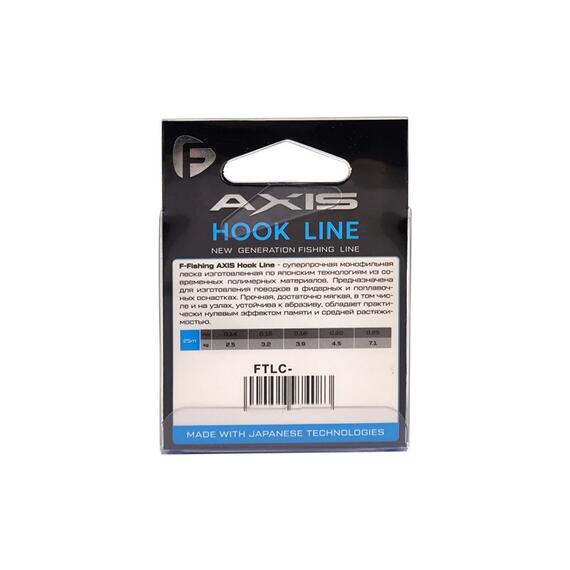 Леска F-FISHING Axis Hook Line Clear 25м 0,16мм 2,5кг 7.0lb, фото , изображение 2
