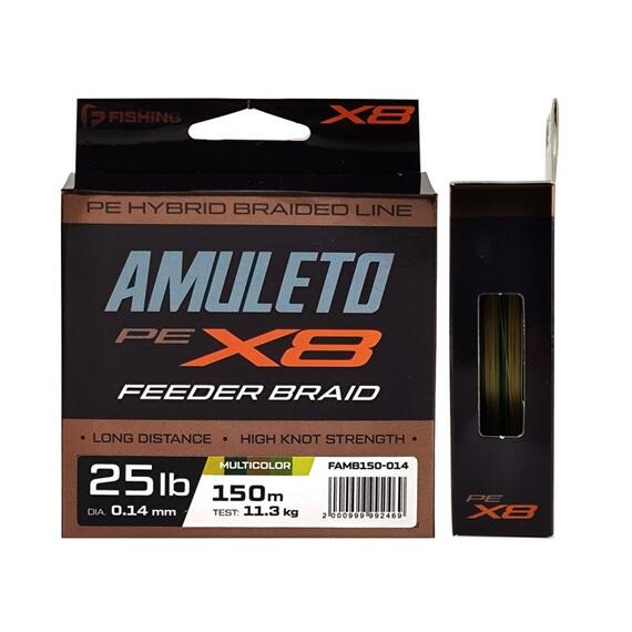 Шнур F-FISHING Amuleto Braid PE X8 Feeder 150м Multicolor 0,14мм 11,3кг/25lb, фото , изображение 3