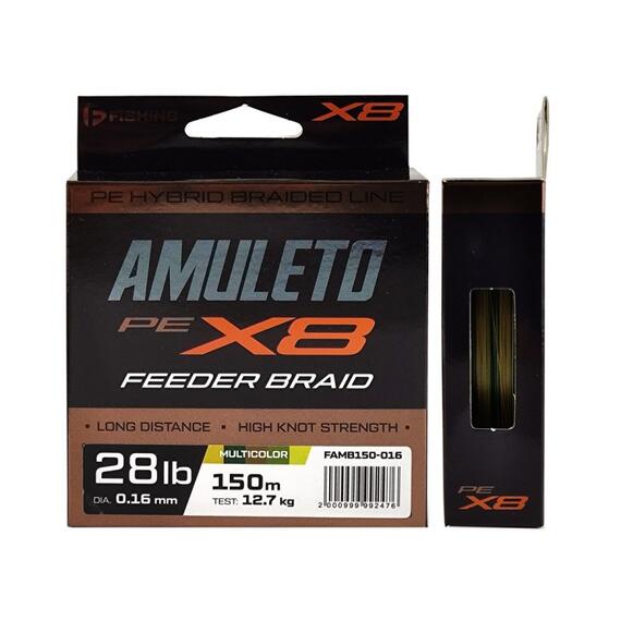 Шнур F-FISHING Amuleto Braid PE X8 Feeder 150м Multicolor 0,16мм 12,7кг/28lb, фото , изображение 3