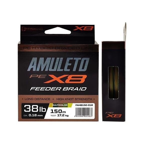 Шнур F-FISHING Amuleto Braid PE X8 Feeder 150м Multicolor 0,18мм 17,2кг/38lb, фото , изображение 3