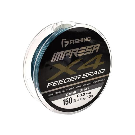 Шнур F-FISHING Impresa Braid PE X4 Feeder 150м Dark Grey 0,10мм 4,6кг/10lb, фото 
