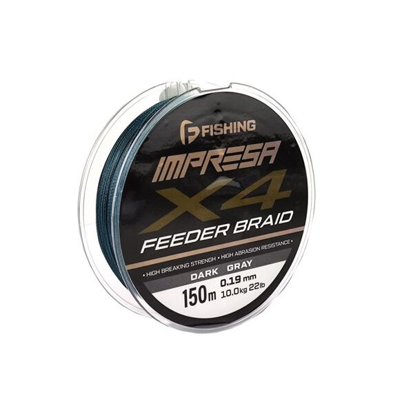 Шнур F-FISHING Impresa Braid PE X4 Feeder 150м Dark Grey 0,19мм 10кг/22lb, фото 
