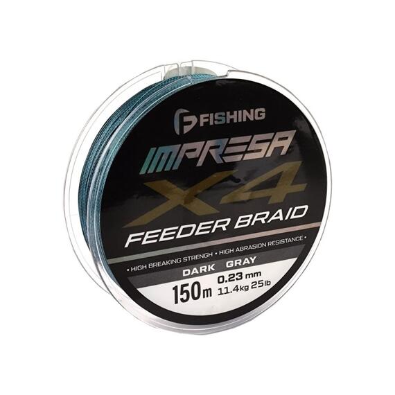 Шнур F-FISHING Impresa Braid PE X4 Feeder 150м Dark Grey 0,23мм 11,4кг/25lb, фото 
