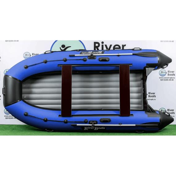 Надувная лодка RiverBoats RB 410 НДНД (черно-синий), Цвет: черно-синий, Материал: баллоны 1100 гр/м2; дно 1300 гр/м2, фото 