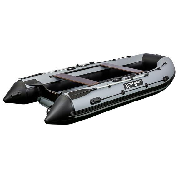 Надувная лодка RiverBoats RB 410 НДНД (серо-оранжевый), Цвет: серо-оранжевый, Материал: баллоны 1100 гр/м2; дно 1300 гр/м2, фото , изображение 3