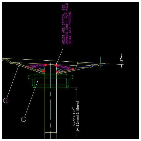 Стойка демонтируемая для сиденья Marine Rocket, 33 см. (d-60 мм., D-230 мм.), фото , изображение 3