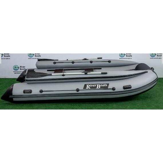Надувная лодка RiverBoats RB 370 НДНД Фальшборт (черно-оранжевый), Цвет: черно-оранжевый, фото , изображение 6