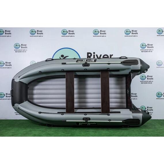 Надувная лодка RiverBoats RB 390 НДНД Фальшборт (серо-белый), Цвет: серо-белый, фото , изображение 2