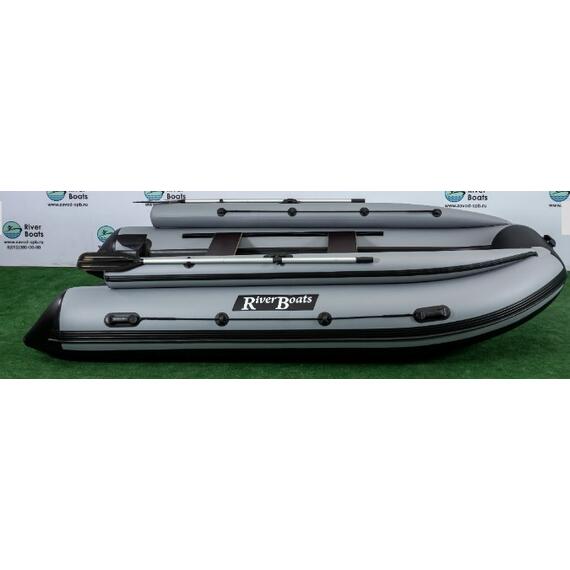 Надувная лодка RiverBoats RB 390 НДНД Фальшборт (серо-оранжевый), Цвет: серо-оранжевый, фото , изображение 5