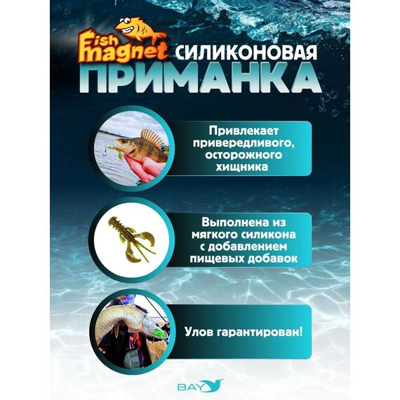 Силиконовая приманка Fish Magnet SHREDER 2.4 размер 61 мм, цвет 123, Цвет: 123, Вес: 0.4 г, фото , изображение 2