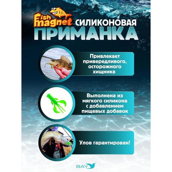 Силиконовая приманка Fish Magnet SHREDER 1.6 размер 40,6 мм, цвет 125, Цвет: 125, Вес: 0.4 г, фото , изображение 2