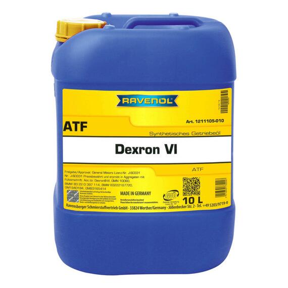Трансмиссионное масло RAVENOL ATF Dexron VI (10л), Объем, л: 10, фото 