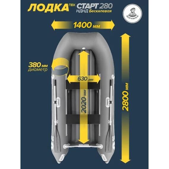 Лодка ПВХ Мичман НДНД 280 Бескилевая, фото , изображение 2