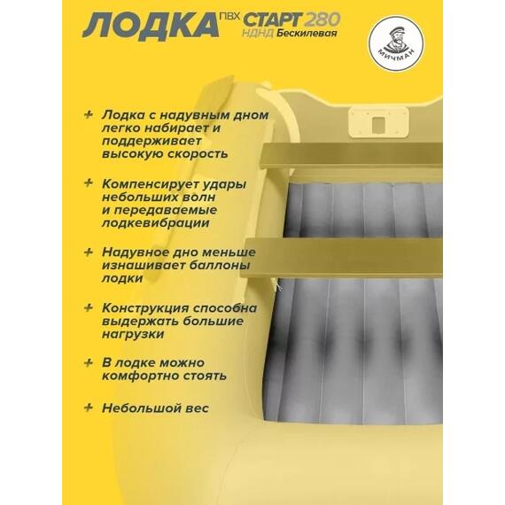 Лодка ПВХ Мичман НДНД 280 Бескилевая, фото , изображение 5