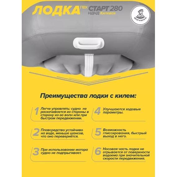 Лодка ПВХ Мичман НДНД 280 Килевая, фото , изображение 5