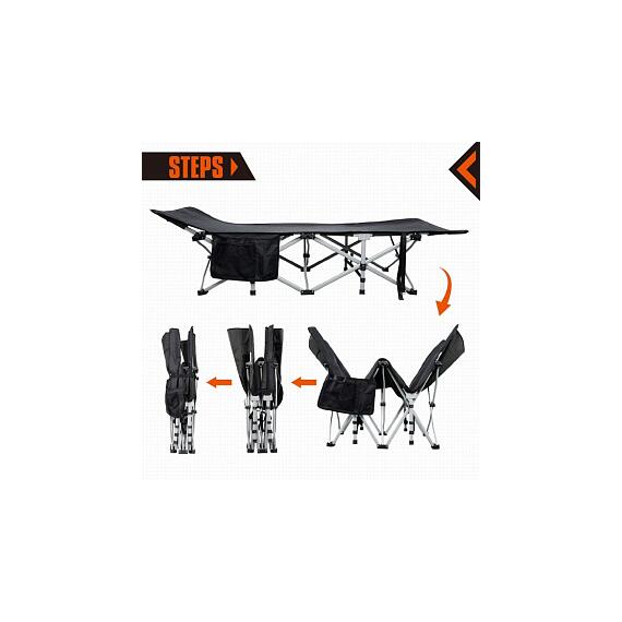 Складная кровать KingCamp Deluxe Folding bed 8007 Black, фото , изображение 3