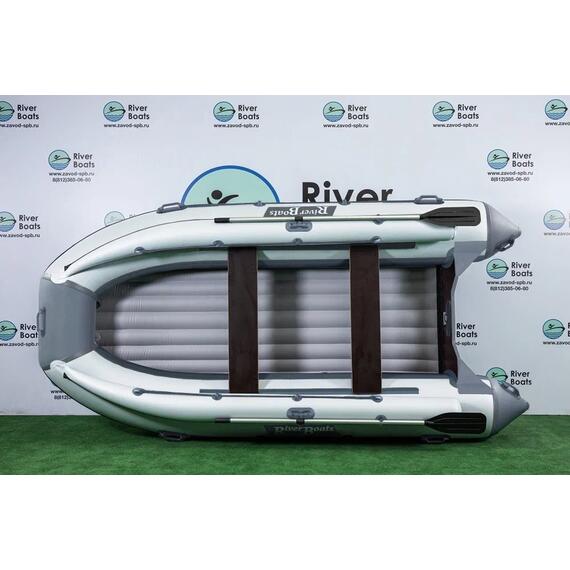 Надувная лодка RiverBoats RB 410 НДНД Фальшборт (серо-белый), Цвет: серо-белый, фото 