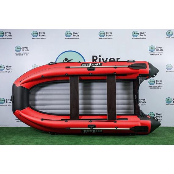 Надувная лодка RiverBoats RB 410 НДНД Фальшборт (черно-красный), Цвет: черно-красный, фото 