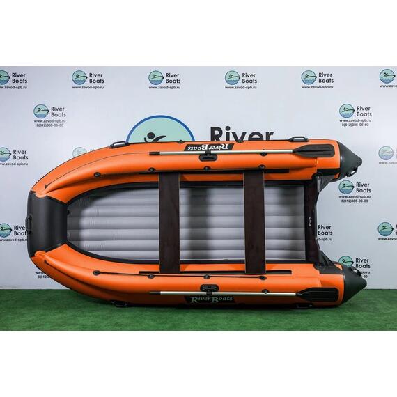 Надувная лодка RiverBoats RB 410 НДНД Фальшборт (черно-оранжевый), Цвет: черно-оранжевый, фото 